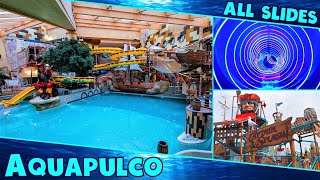 All Water Slides amp Overview of Aquapulco  Die Piratenwelt in Bad Schallerbach Austria [upl. by Entruoc]