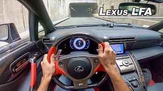 Lexus LFA Accelerating in Tunnels  Insane Tesla Almost Crashes POV Binaural Audio [upl. by Aneleve827]