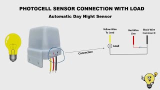 Photocell sensor connection  Day Night Sensor Wiring with Bulb [upl. by Cathie]