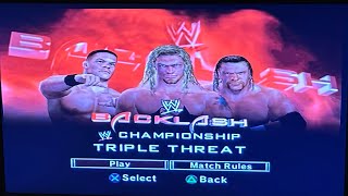 SVR07  John Cena Vs Edge Vs Triple H Triple Threat Match for the WWE Champion at Backlash 2006 PPV [upl. by Edmund]