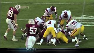 Stanford vs USCAndrew Luck Lays out Shareece Wright Impressive tackle by QB [upl. by Aihsilef]