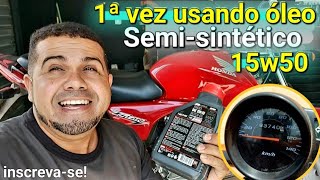 primeira vez usando óleo semisintético 15w50 na minha Titan150 carburada [upl. by Cormack6]