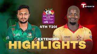 Extended Highlights  Bangladesh vs Zimbabwe  4th T20i  T Sports [upl. by Monarski140]