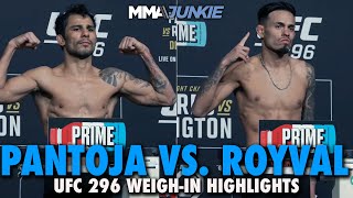 Alexandre Pantoja Brandon Royval Make Weight For UFC 296 Title Rematch [upl. by Hazen]