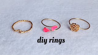 diy ringshow to make simple and delicate stackable rings at homewire wrapped ringshandmade rings [upl. by Ailliw]