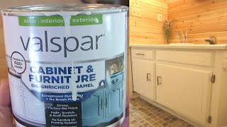 Refinishing Bathroom Vanity Using Valspar Cabinet Paint From Lowes [upl. by Tips972]