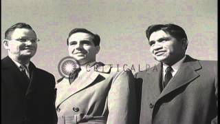 The three surviving members of the Iwo Jima flag raising Ira Hayes Rene GagnonHD Stock Footage [upl. by Adnarram]