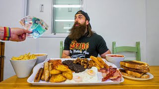 WIN THE CASH JACKPOT IF YOU FINISH THIS UNBEATEN BREAKFAST CHALLENGE FAST ENOUGH  BeardMeatsFood [upl. by Byler]