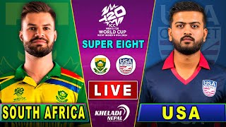 SOUTH AFRICA vs USA CRICKET MATCH  SUPER EIGHT  T20 WC 2024  SA vs USA  Live score amp Commentary [upl. by Allimac]