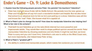 Enders Game Ch 9 Study Guide Notes [upl. by Novit]