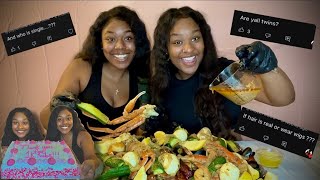 HUGE SEAFOOD BOIL MUKBANG  QampA  THANK YOU FOR 1K [upl. by Mur]