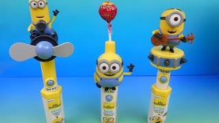 2015 MINIONS MOVIE EXCLUSIVE COLLECTION CANDY TOYS VIDEO REVIEW [upl. by Edrahc507]