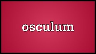 Osculum Meaning [upl. by Dario128]