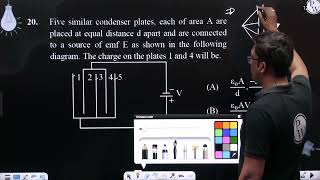 Five similar condenser plates each of area A are placed at equal distance d apart and are conne [upl. by Anihpled]