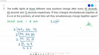 6 TN Maths Term II 1 Numbers Exercise 12 7 The traffic lights at three different road [upl. by Tteraj]