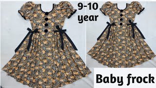 1 cut umbrella baby frock baby dress side plate frock cutting and stitching 910 year baby frock [upl. by Ailadgim]