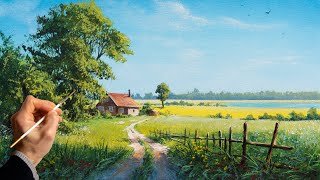 👍 Acrylic Landscape Painting  Spring  Easy Art  Drawing Lessons  Satisfying Relaxing  Акрил [upl. by Pavlov]