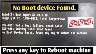 No Boot device found Press any key to reboot the machine Dell laptop no boot device found error [upl. by Octavia]