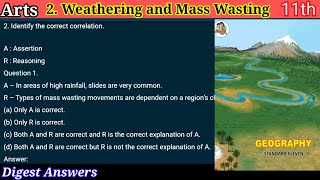 11th Stream Arts  2Weathering and Mass Wasting  Geography  Exercise Question Answer Textbook [upl. by Margaretha]