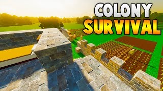 MORE COLONISTS amp UPGRADING TO STONE WALLS  Colony Survival Gameplay Lets Play Colony Survival [upl. by Ecahc860]