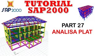 TUTORIAL SAP2000 PART 27 ll ANALISA PLAT [upl. by Hennessey]