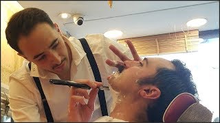 💈 Rasage au COUPE CHOUX chez le BARBIER  Planète Rasoir Paris 💈 FILSLADE  Rasage Traditionnel [upl. by Bopp653]