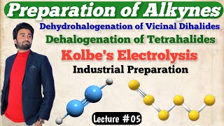 Preparation of Alkynes Class 12 Chemistry  Kolbes Electrolysis Industrial Preparation of Alkynes [upl. by Hgielrac359]