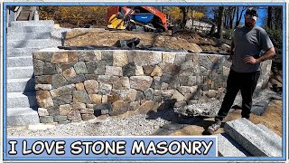 A Natural Fieldstone Retaining Wall at its Finest [upl. by Sykleb]