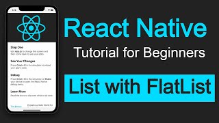 React Native tutorial 14 List with FlatList  List from Array in ReactNative [upl. by Bathesda366]