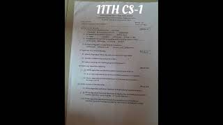 CLASS 11TH CS1 202425 PAPER 30 MARKS PAPER [upl. by Ytsirk]