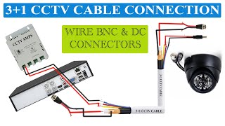 31 cctv cable Analog HD camera connection diagram using wired BNC amp DC Pin [upl. by Schreibman]