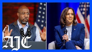 The moment Kamala Harris called Warnock for his endorsement [upl. by Ibok285]