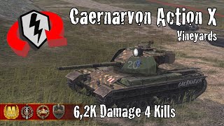 Caernarvon Action X  62K Damage 4 Kills  WoT Blitz Replays [upl. by Ajnotal882]