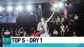 Top 5 Plays  Day 1  FIBA 3x3 Asia Cup 2018 [upl. by Angadresma]