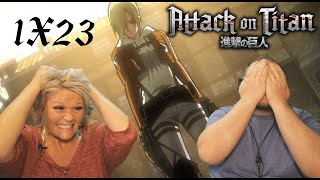 ATTACK ON TITAN 1x23 REACTION  Smile Assault on Stohess Part 1 [upl. by Aidahs]