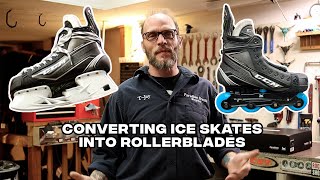 Converting ICE SKATES into ROLLERBLADES [upl. by Hgielak]