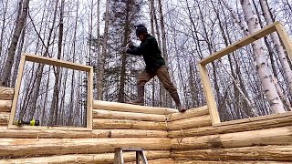 Off Grid Living Solo Building A Log Cabin Buying New Property [upl. by Neesay]