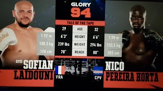 SOFIAN LAIDOUNI VS HORTA FIGHT  GLORY 94 ANTWERP BELGIUM review [upl. by Ynnatirb]