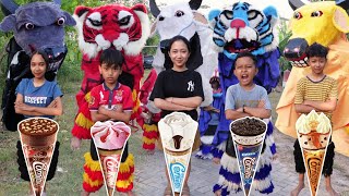 KAK RACEL BAGI2 ES KRIM SEMUA B0C1L BISA BERUBAH MENJADI BARONGAN DAN BANTENGAN [upl. by Norry]