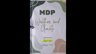 MDP FOR CLASS 7 TOPIC WEATHER AND CLIMATE  MULTI DISCIPLINARY PROJECT  KVS [upl. by Aikimat482]