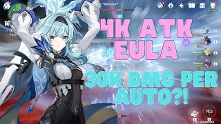 F2P C0 Eula  4K ATK Damage Showcase  Genshin Impact [upl. by Dolloff16]