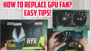 Zotac Twin edge 3060ti Easy Fan Replacement rafamtech gpumining diy [upl. by Emad]