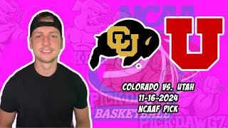 Colorado vs Utah 111624 College Football Picks amp Predictions  Week 12 NCAAF [upl. by Ecirahc]