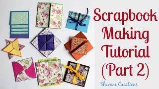 How to make Scrapbook Pages 9 different Cards Ideas DIY Scrapbook Tutorial Part Two [upl. by Lanfri244]