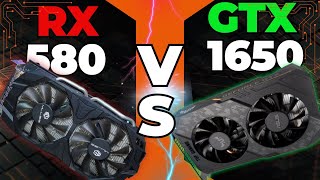 RX 580 2048sp vs GTX 1650  Testes Comparativo [upl. by Tenn]