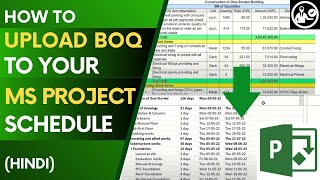 How to upload BOQ to your MS Project Schedule  Microsoft Project 2016 tutorial  Civil Engineering [upl. by Donica]