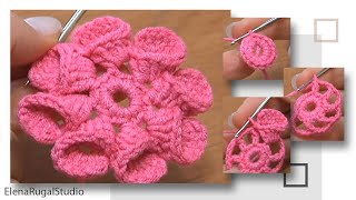 Cute Crochet FLOWER for HEADBAND [upl. by Assilim]