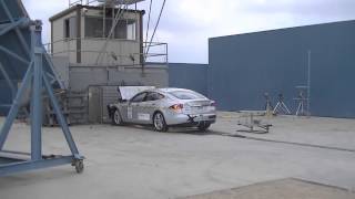 2013 Tesla Model S Crash Test by NHTSA  Frontal Pole Barrier [upl. by Gnut]