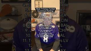 Week 11 Fantasy Football Quarterback Rankings [upl. by Asennav]