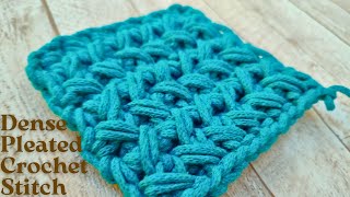 Herringbone Half Double Crochet  Dense Pleated 1row Repeat Crochet Stitch for Bags [upl. by Tanney849]